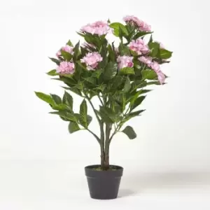 Homescapes - Pink Hydrangea Artificial Plant with Pot, 85cm - Pink