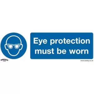 SS11V1 Mandatory Safety Sign - Eye Protection Must Be Worn - Self-Adhesive Vinyl - Sealey