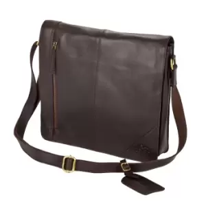 Eastern Counties Leather Wide Messenger Bag (One size) (Brown)