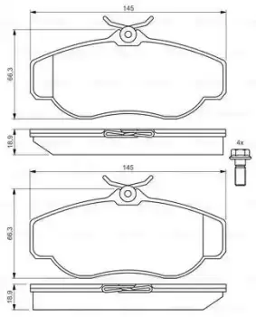 Bosch 0986424565 BP312 Brake Pad Set Disc Brake Front Axle