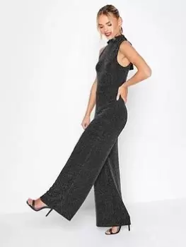 PixieGirl Petite Black Brillo Halter Jumpsuit, Black, Size 10, Women