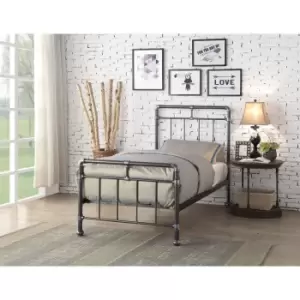 Flintshire Cilcain Metal Bed Frame 3ft Single Black/Silver