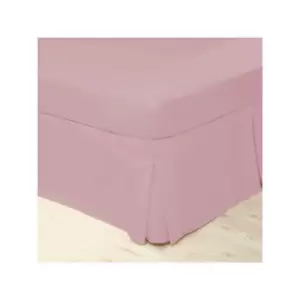 Easycare Polycotton Percale 200 Thread Count Box Pleat Platform Valance, Blush, Single - Belledorm