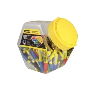 Stanley Tools Mini Fine Tip Marker, Mixed Colours (Tub 72)