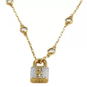 Ladies Juicy Couture PVD Gold plated Pave Padlock Necklace