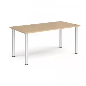 Semi circular silver radial leg meeting table 1600mm x 800mm - kendal