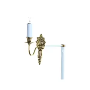 Impex Goodwood 1 Light Polished Brass Candle Wall Lamp