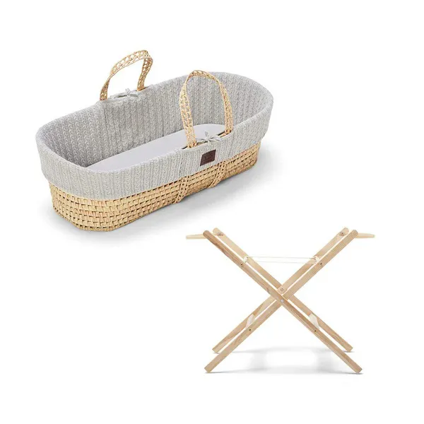 Little Green Sheep Little Green Sheep Organic Moses Basket And Stand Dove