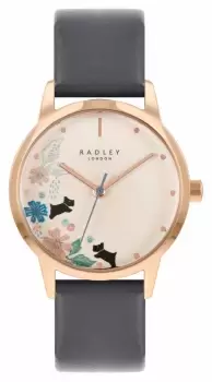 Radley RY21262A Womens Grey Leather Strap Cream Floral Watch