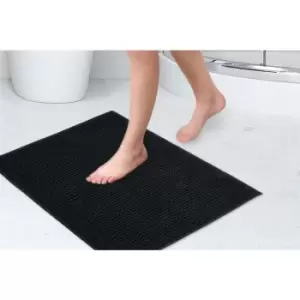 Emma Barclay - Noodle Shower Mat Black 40x60cm Non-Slip Chenille Mat - Black