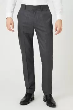 Mens Slim Fit Charcoal Herringbone Suit Trousers