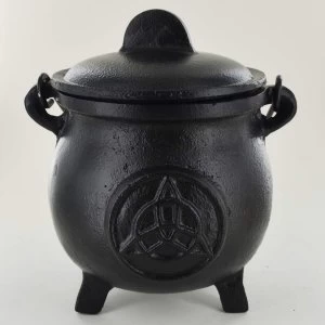 Triquetra Cast Iron Witch Cauldron (Large)