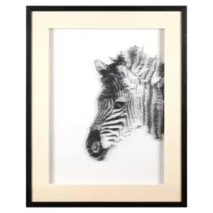 Premier Housewares Modello Zebra Sculptural Wall Art - White/Black Finish