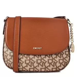 DKNY Logo Saddle Crossbody Bag - Brown