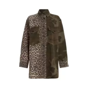 AllSaints Lily Camo Shacket Dress - Green