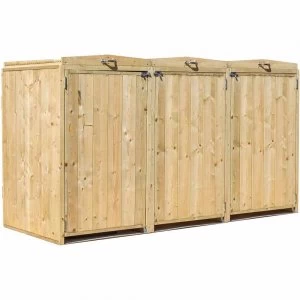 Mercia Garden Products Mercia Pressure Treated Triple Bin Store Wood