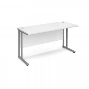 Maestro 25 SL Straight Desk 1400mm x 600mm - Silver Cantilever Frame