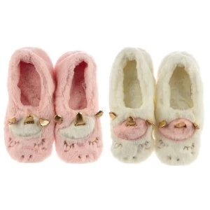 Enchanted Rainbow Heat Pack Toesties Warmer Slippers (One Size)