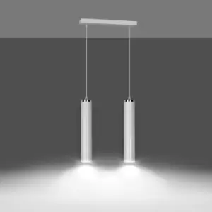 Luna White Bar Pendant Ceiling Light 2x GU10