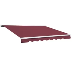 Outsunny 2.5mx 2m Motorised Aluminium Awning w/ Remote Wine Red