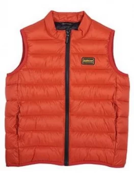 Barbour International Boys Reed Padded Gilet - Orange, Size Age: 10-11 Years