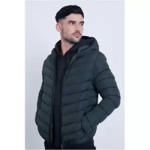 I Saw It First Khaki Hooded Padded Jacket - Green