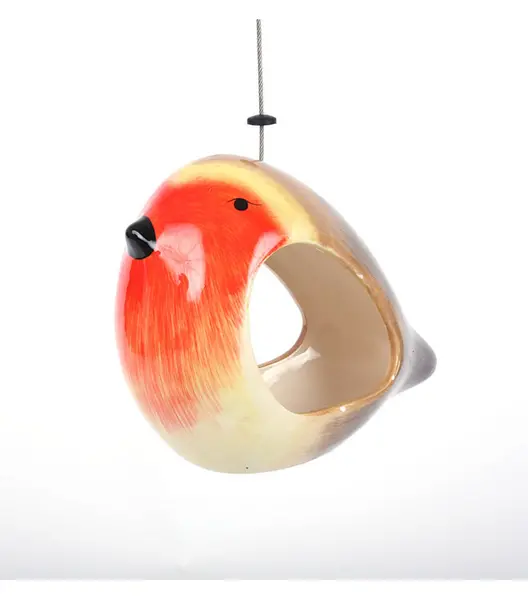 Wildlife World Ceramic Robin Bird Feeder