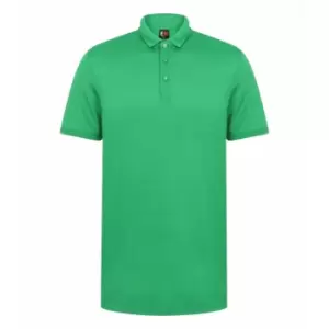 Finden & Hales Adults Unisex Contrast Panel Pique Polo Shirt (XS) (Kelly Green/White)