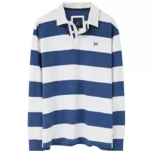 Crew Clothing Mens Heritage Stripe Rugby Top White/Denim Marl XXL