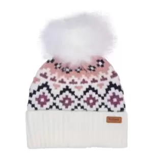 Barbour Womens Claudia Fairisle Beanie Cloud/Pink One Size