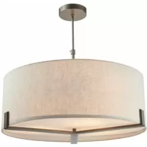 Loops - Ceiling Pendant Light Brushed Bronze Plate & Natural Linen 3 x 40W E27