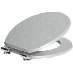 Wooden Soft Close Toilet Seat - Grey - Harbour Housewares