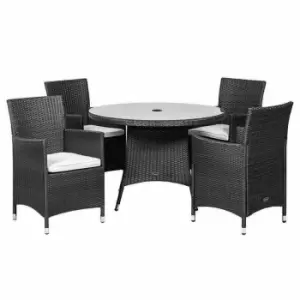 Royalcraft Cannes 4 Seater Round Dining Set - Black