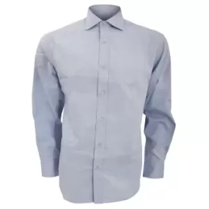 Kustom Kit Mens Superior Oxford Long Sleeved Shirt (16inch) (Light Blue)