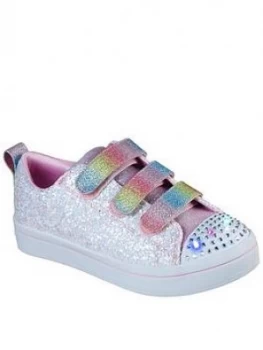 Skechers Girls Twi-Lites Glitter Glitz Trainer - White