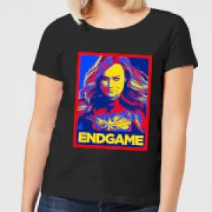 Avengers Endgame Captain Marvel Poster Womens T-Shirt - Black - 3XL