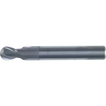 10.00MM Carbide 2 Flute Plain Shank Ball Nosed Short Series Slot Drills - TiCN Coated