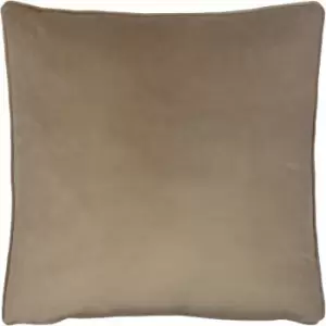 Evans Lichfield Opulence Velvet Piped Edge Cushion Cover, Biscuit, 55 x 55 Cm