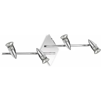 Ideal Lux Lighting - Ideal Lux Alfa - 4 Light Indoor Adjustable Wall Spotlight Chrome, GU10