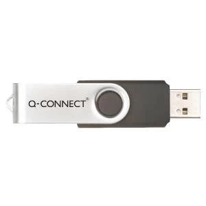 Q-Connect SilverBlack USB 2.0 Swivel 4GB Flash Drive KF41511