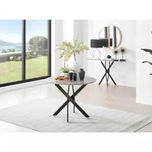 Furniture Box Novara 100cm Grey Concrete Table - Black