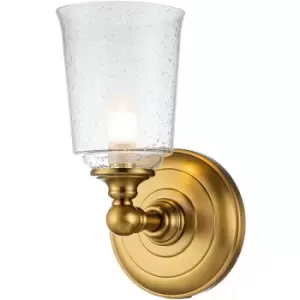 Elstead Feiss Hugeunot Lake Wall Lamp Burnished Brass, IP44