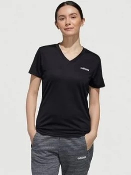 adidas Designed 2 Move Tee, Black/White, Size S, Women