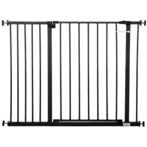 PawHut Dog Gate Pet Safety Gate Stair Barrier Auto Close Door Adjustable 76 - 107 cm, Black