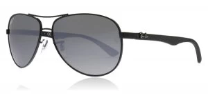 Ray-Ban Carbon Fibre Sunglasses Shiny Black 002/K7 Polariserade 58mm