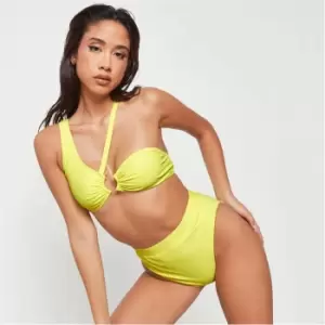 Missguided High Waisted Bikini Bottoms - Yellow