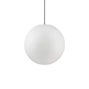 Sole 1 Light Medium Outdoor Globe Ceiling Pendant Light White IP44, E27