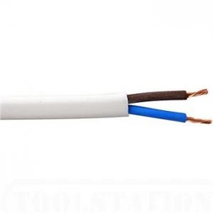 Zexum 2.5mm 2 Core White Cable Flexible 3182Y - 25 Meter