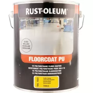 Rust-oleum 7244 Floorcoat PU Traffic Yellow Gloss 5L RAL1023 - Yellow