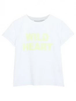 Mintie by Mint Velvet Girls Wild Heart Sequin T-Shirt - Ivory, Size Age: 9-10 Years, Women